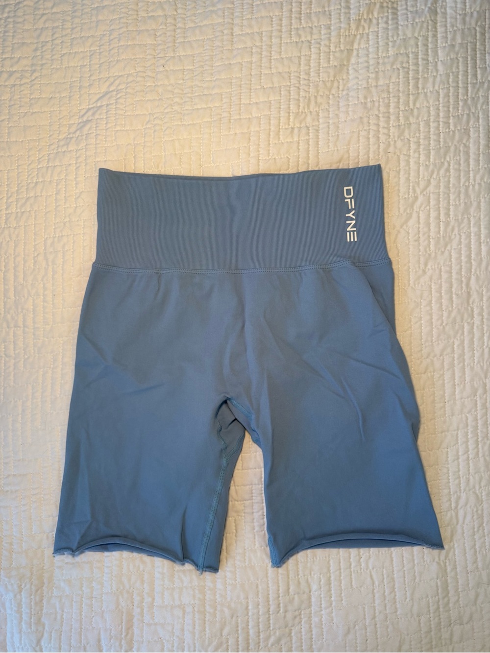 DFYNE High-Rise Slate Blue Athletic Bike Shorts